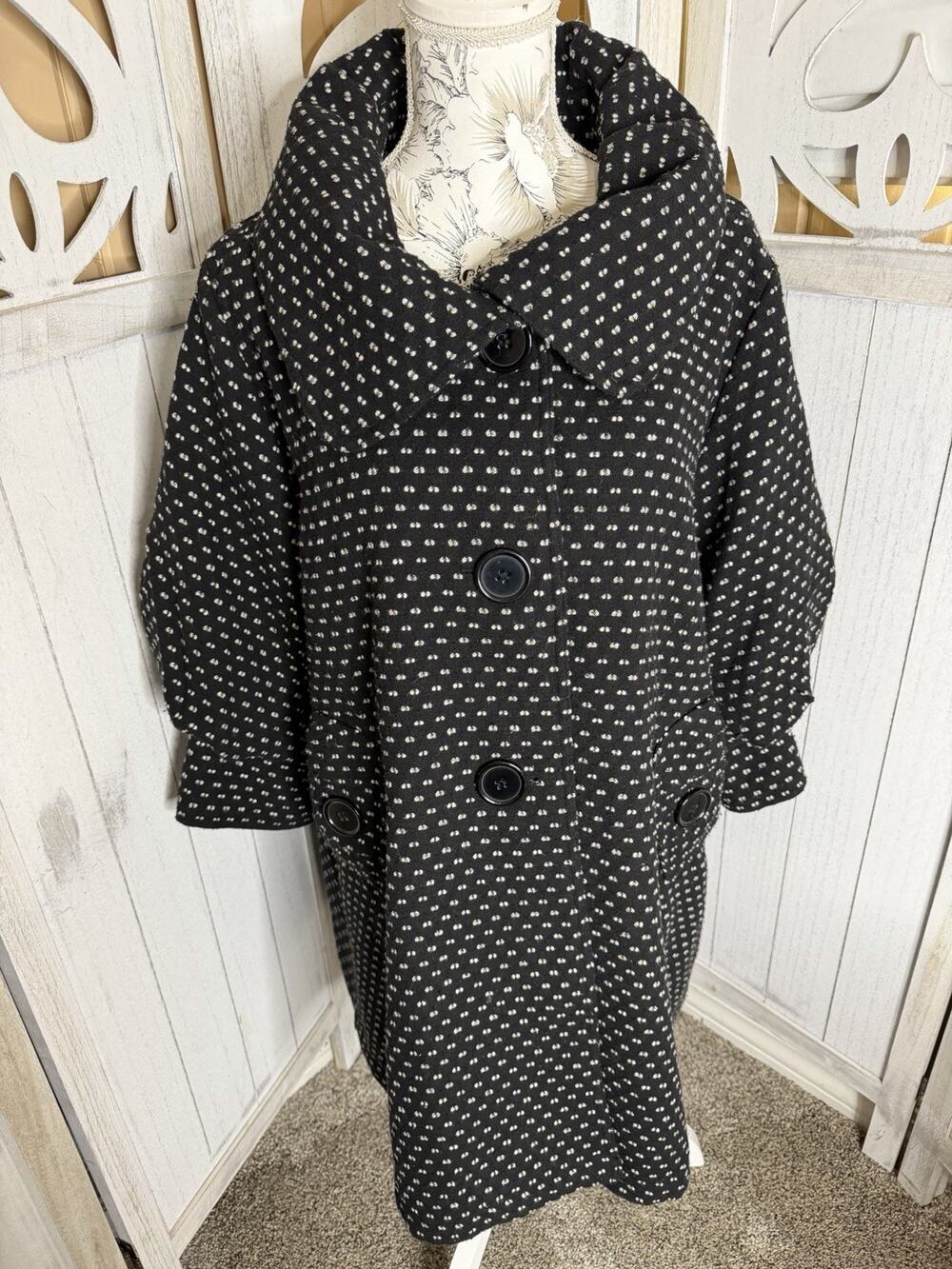 VTG Anthropologie Hazel Opera Statement Tapestry Coat 3/4 Sleeve Jacket Large